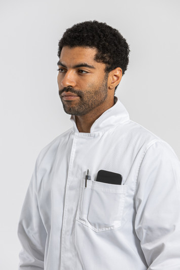 Simmons Knit Cuff Lab Coat - Unisex White