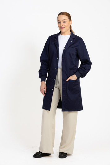 Simmons Knit Cuff Lab Coat - Unisex Navy
