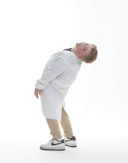 Simmons Knit Cuff Lab Coat - Junior White