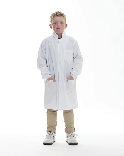 Simmons Knit Cuff Lab Coat - Junior White