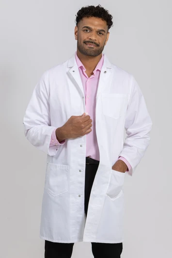 Fleming Cotton Lab Coat - Unisex White