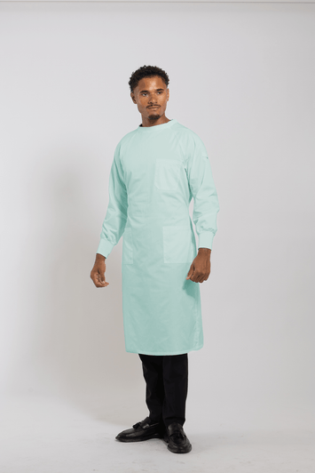Clarke Hi-Neck Lab Gown - Sea Foam