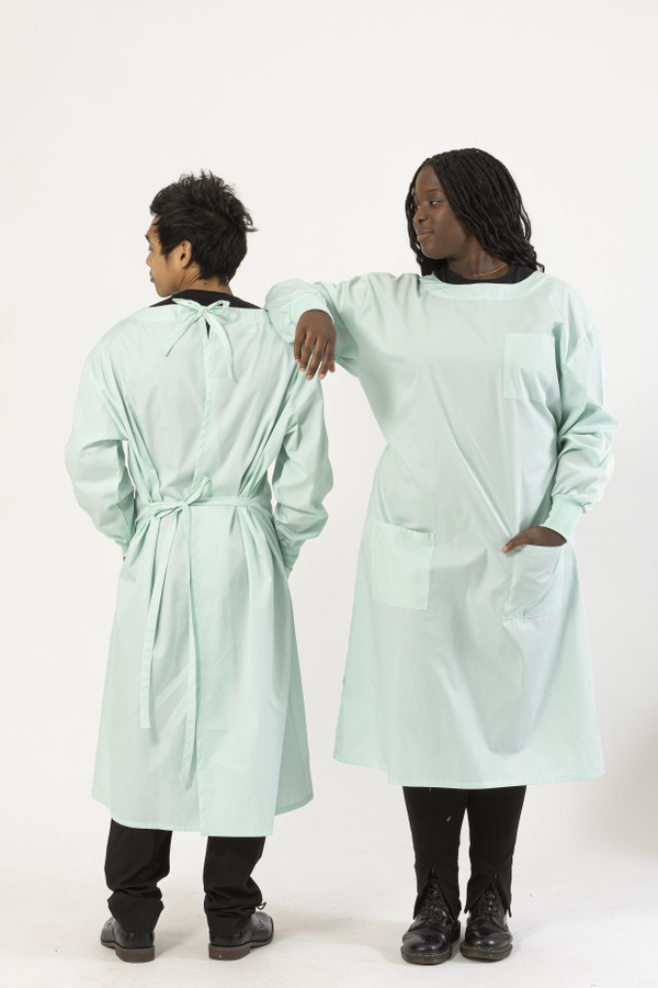 Essential Knit Cuff Lab Gown - Sea Foam