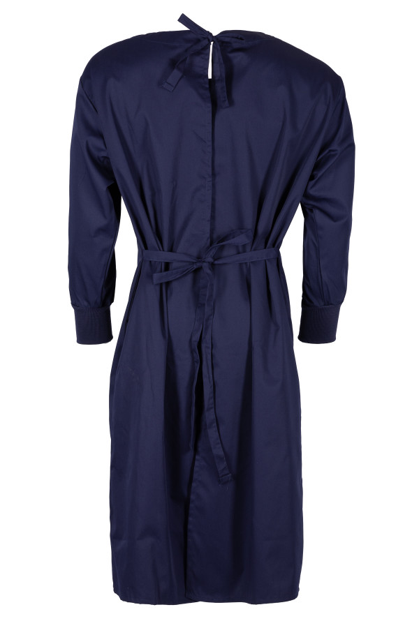 Essential Knit Cuff Lab Gown - Navy