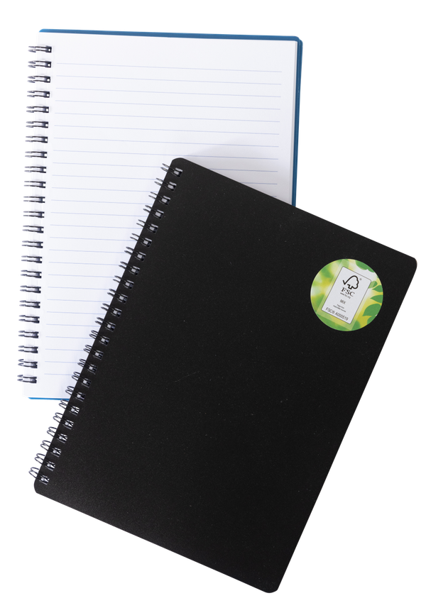 A4 140pg Black Spiral Notebook