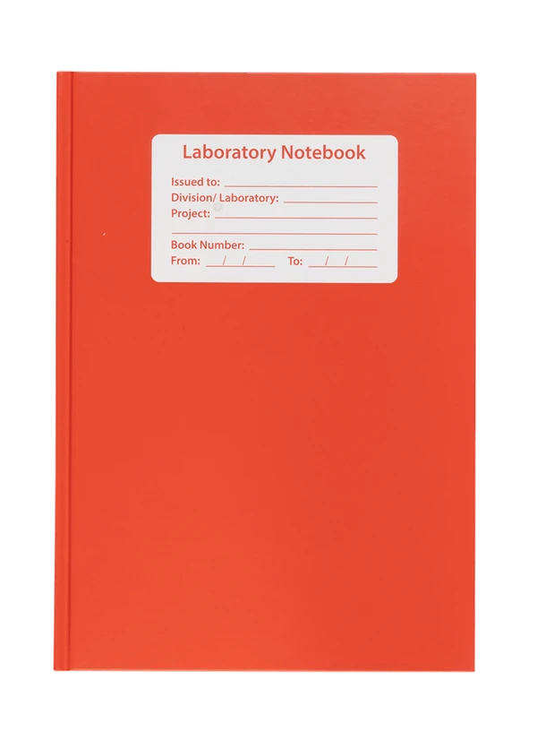 Lab Notebook 128pg Grid Red