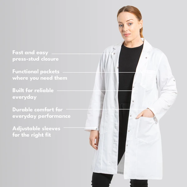 Shine Classic Lab Coat - Unisex White