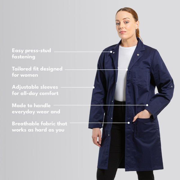 Shine Classic Lab Coat - Unisex Navy