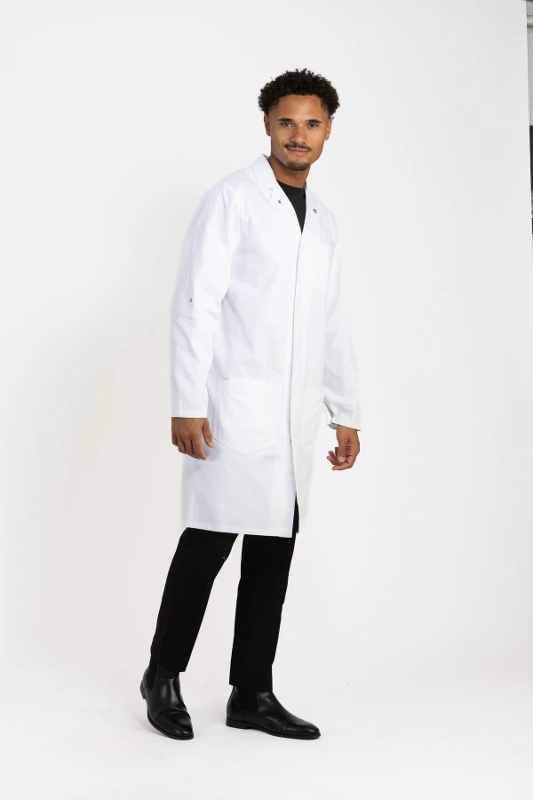 Wood Premium Cotton Lab Coat - Unisex White