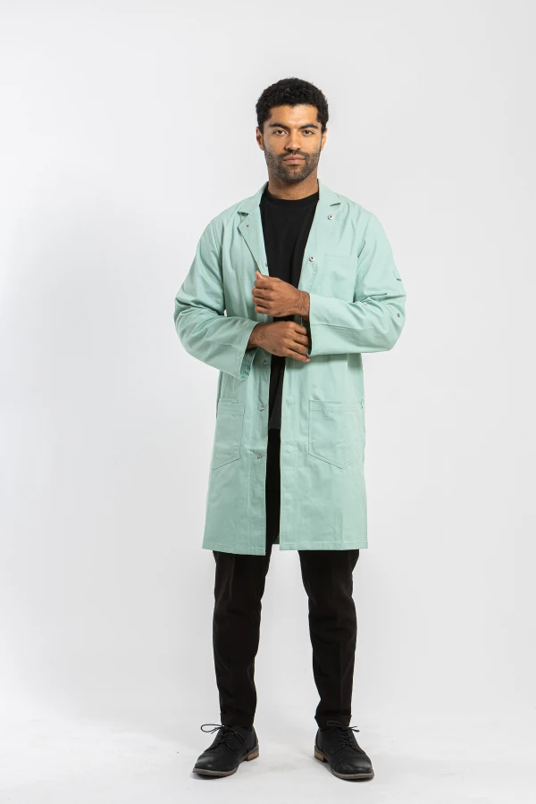 Wood Premium Cotton Lab Coat - Unisex Sage