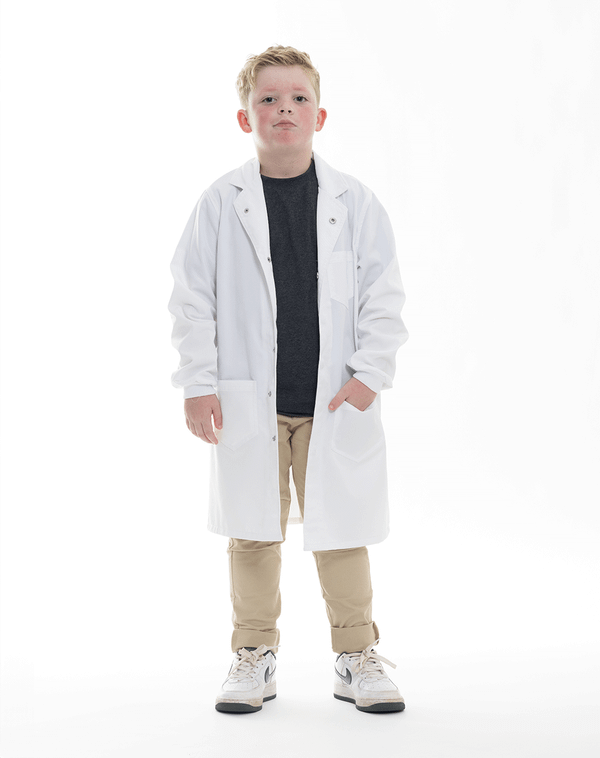 Simmons Knit Cuff Lab Coat - Junior White