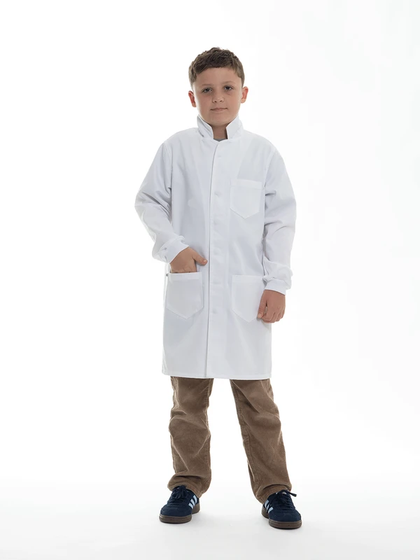 Simmons Knit Cuff Lab Coat - Junior White