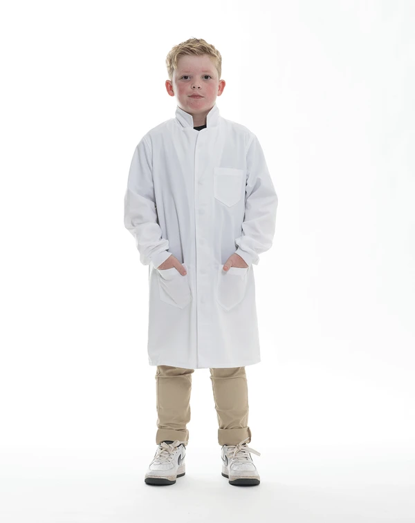 Simmons Knit Cuff Lab Coat - Junior White