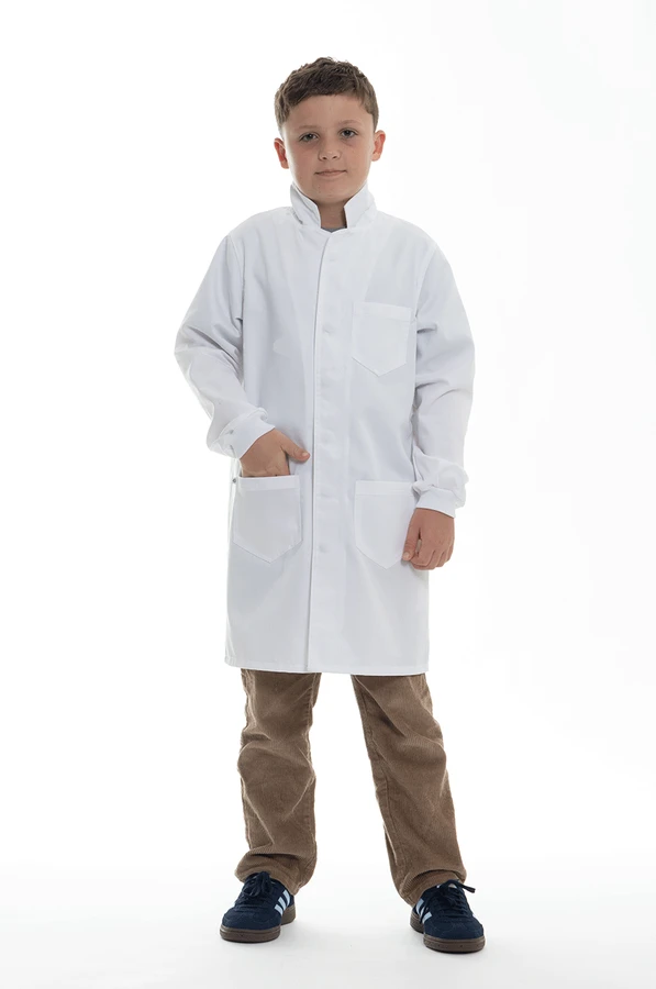 Simmons Knit Cuff Lab Coat - Junior White