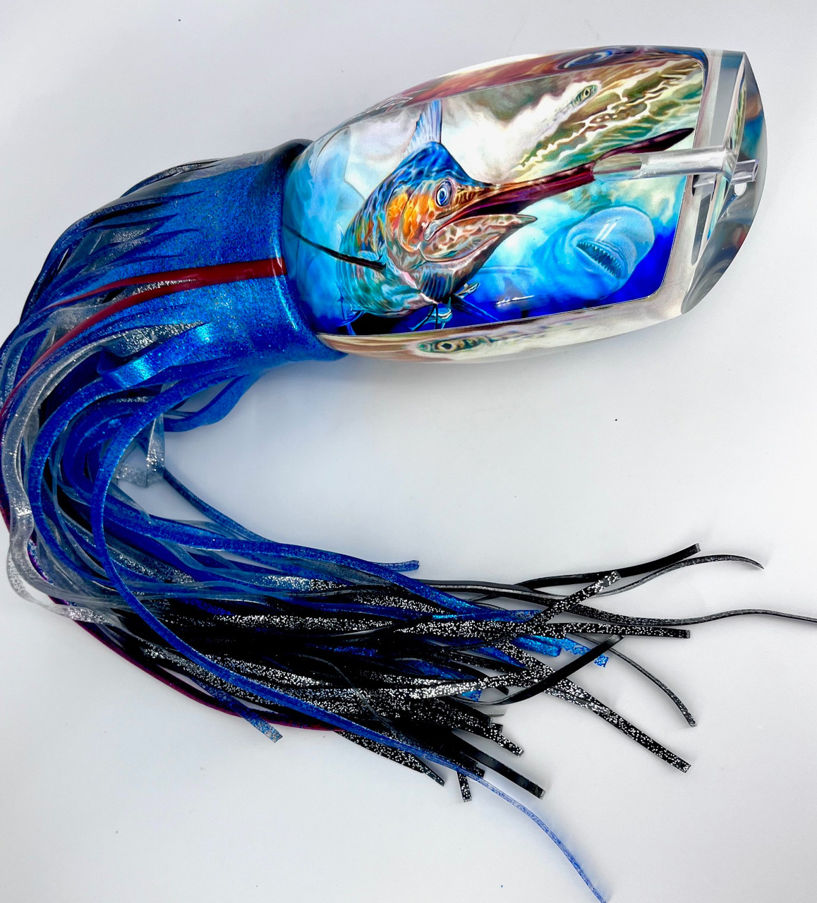 big sea fishing lures Honu Lure 10.5" Game Lure Blue/Pink Designed specifically for big game trolling Lobo Lures #200 Skipjack Hybrid