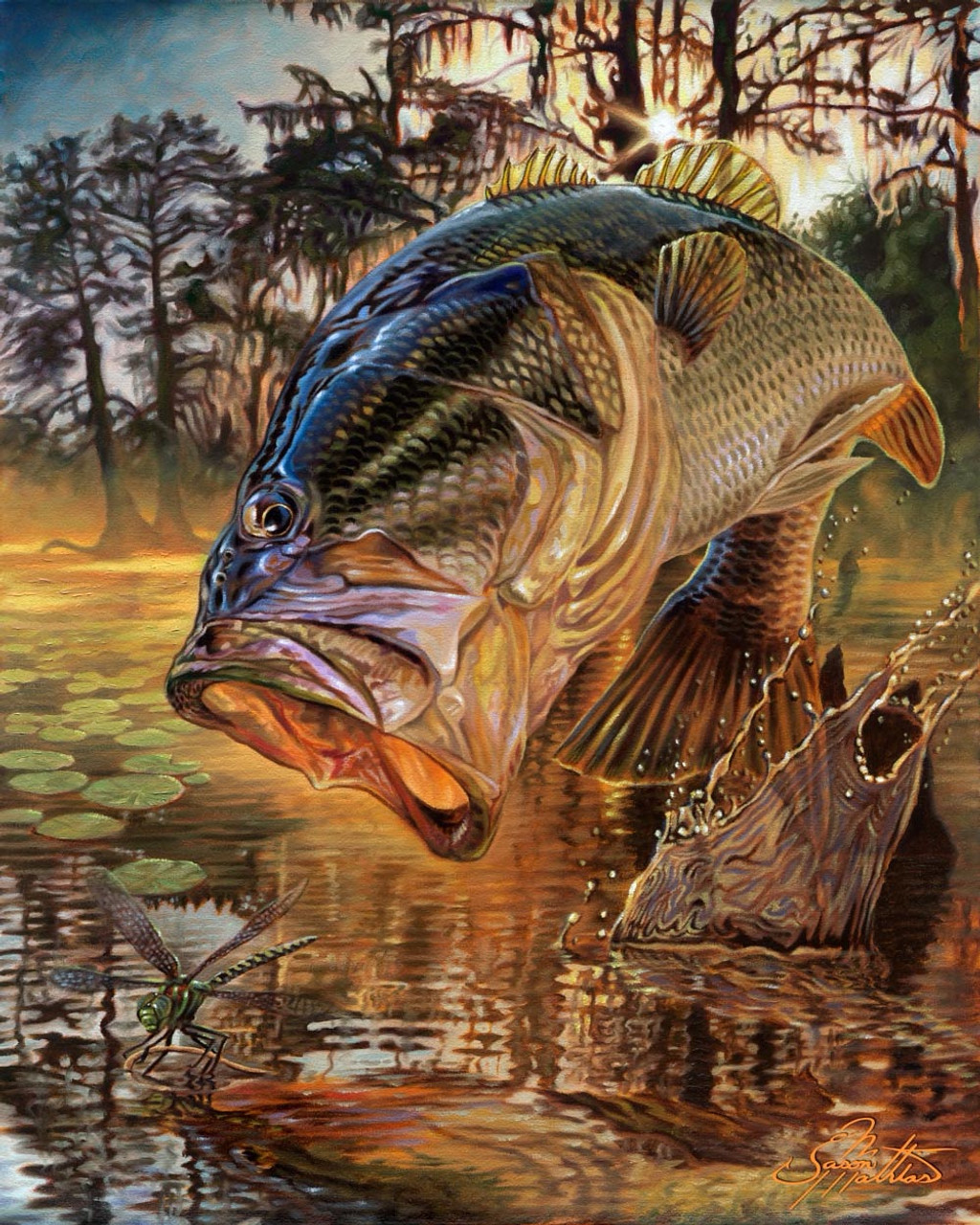 largemouth bass eating