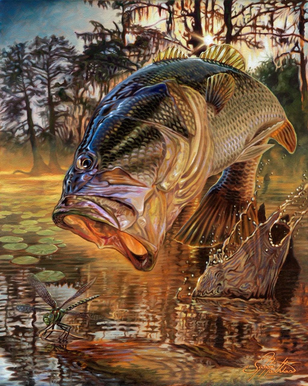 largemouth bass art