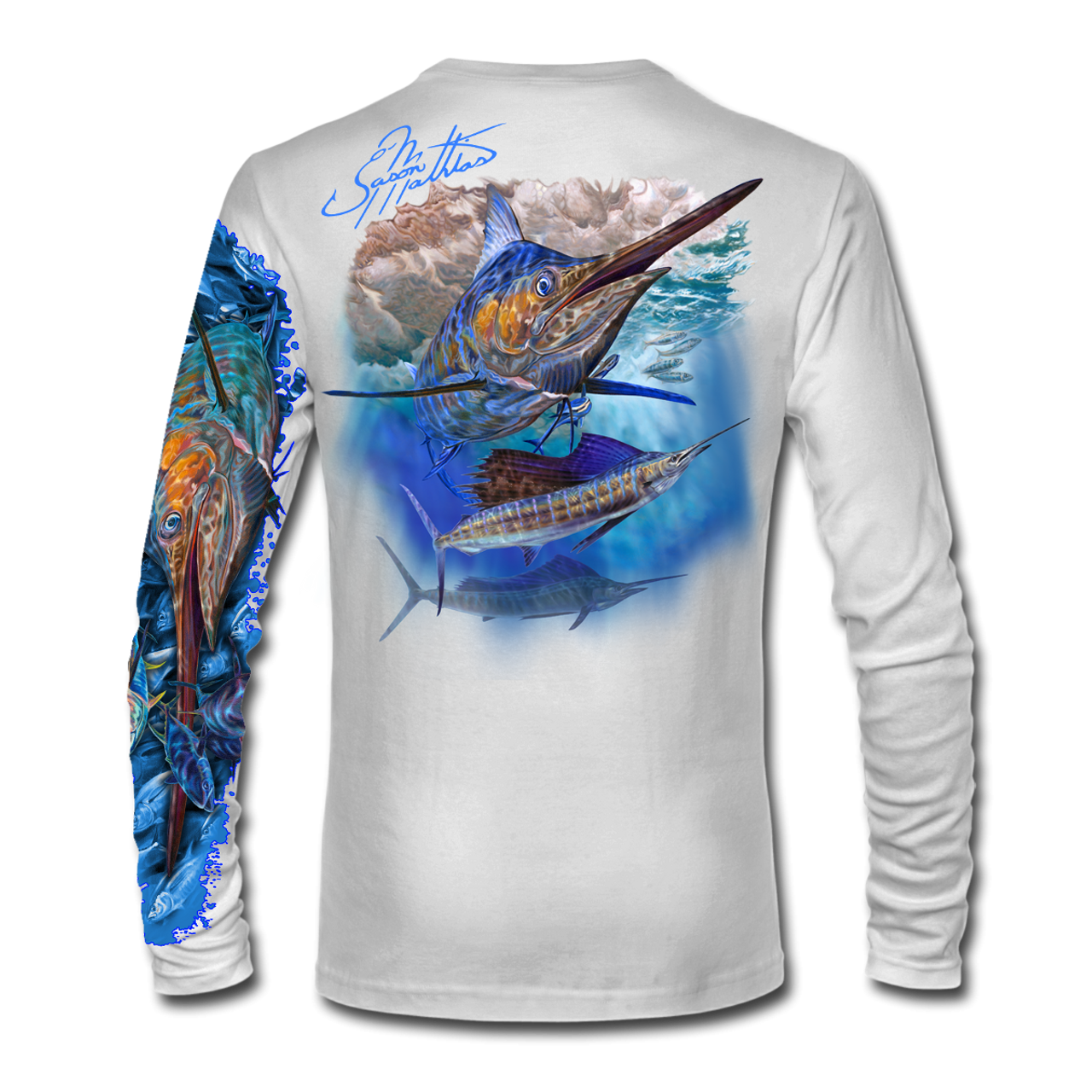 LS High Performance tee shirt (Marlin Sailfish) - Jason Mathias Art Studios