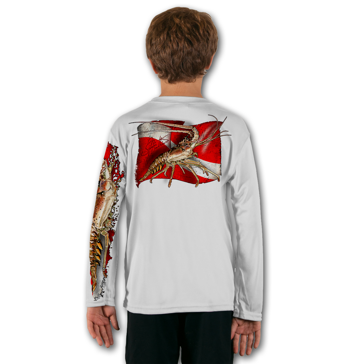 Youth LS High Performance tee shirt (Lobster Dive) - Jason Mathias Art  Studios