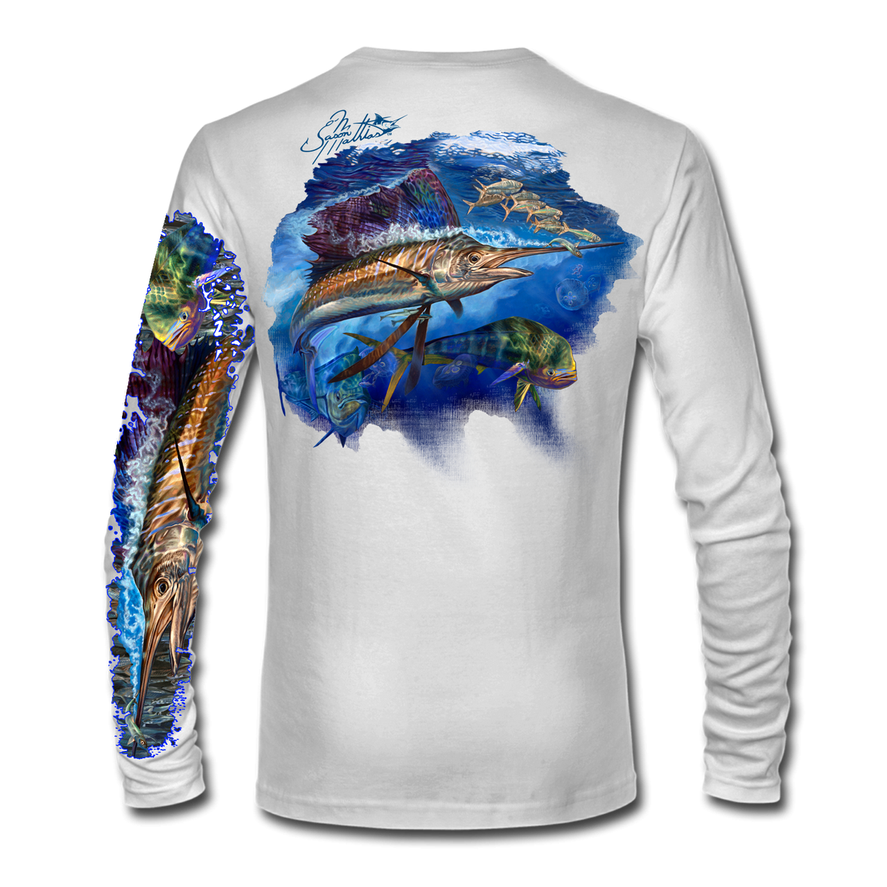 【Anyone more】Mato Sporty Summer Mash T-shirt LS High Performance tee shirt (Sailfish Mahi) - Jason