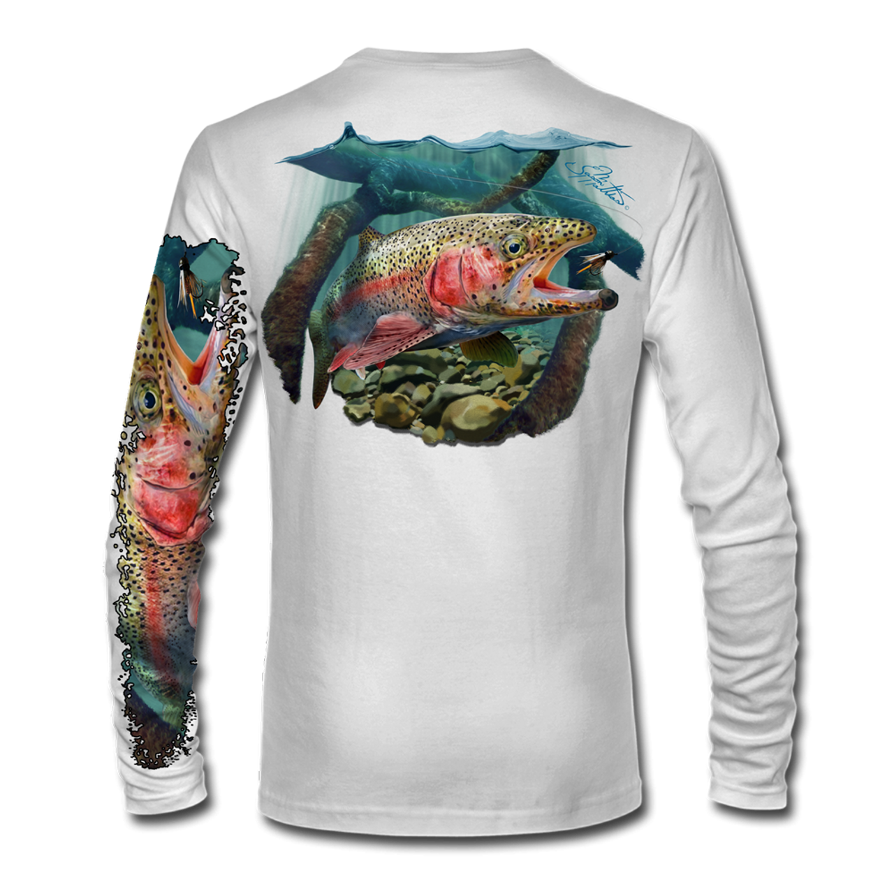 LS High Performance tee shirt (Rainbow Trout) - Jason Mathias Art