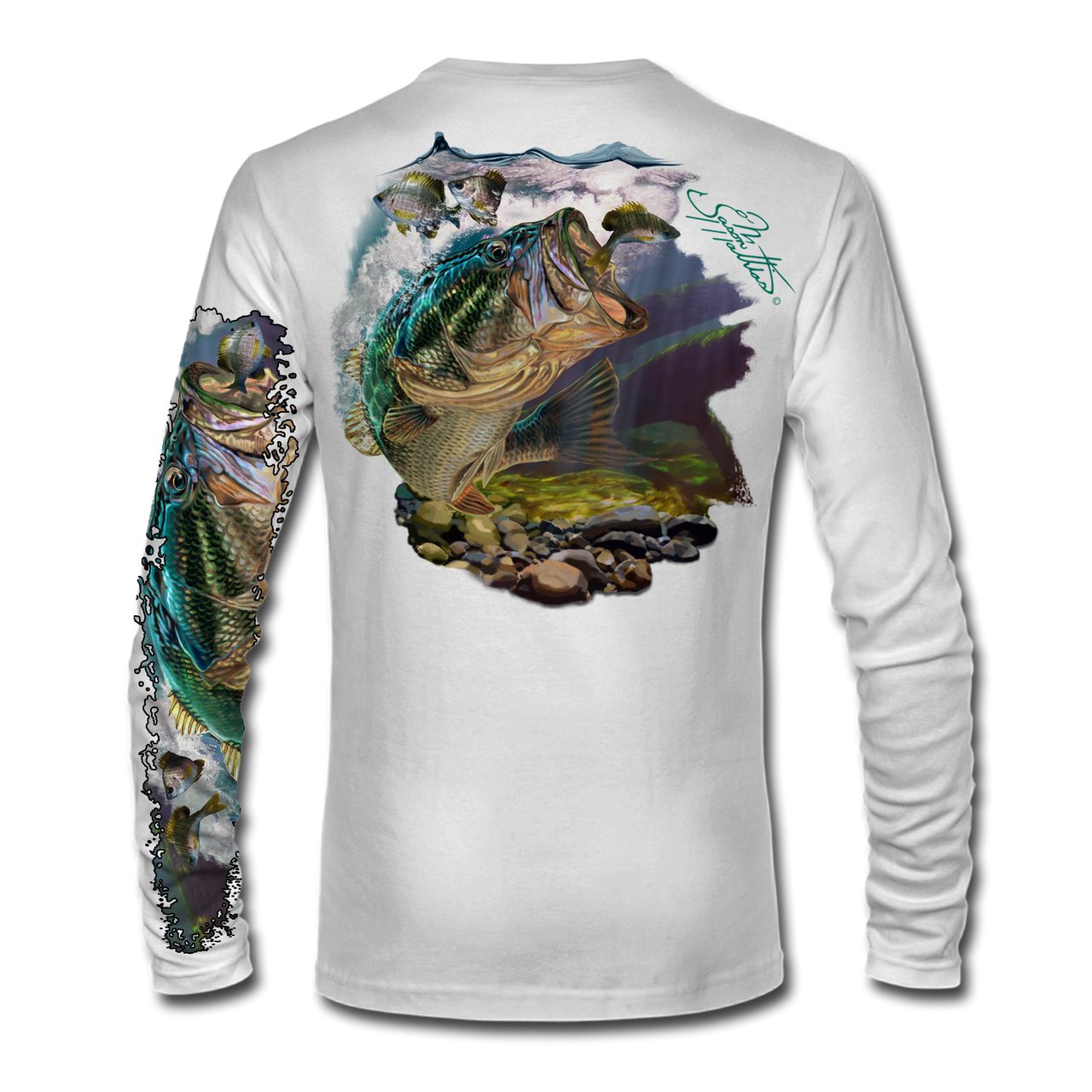 LS High Performance tee shirt (Largemouth Bass) - Jason Mathias Art Studios