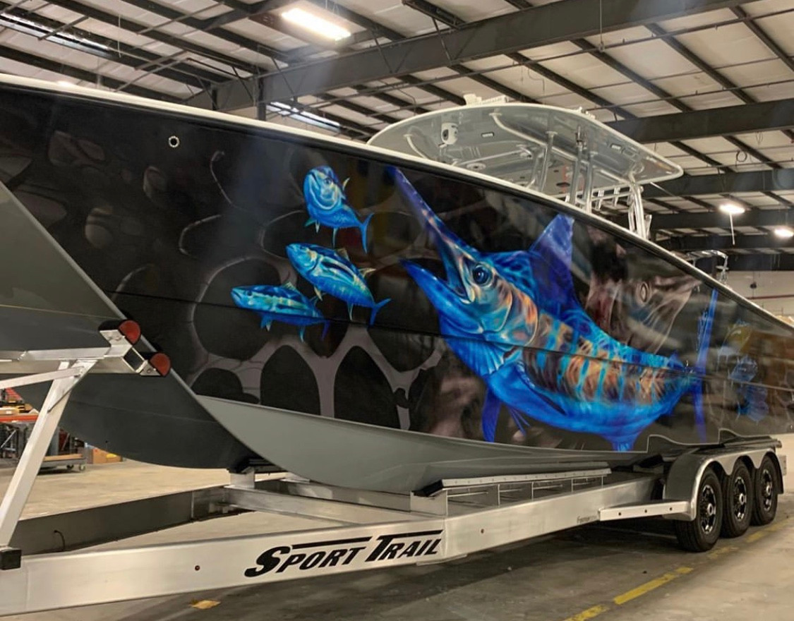 Boat Wrap (Blue Marlin IT) Jason Mathias Art Studios
