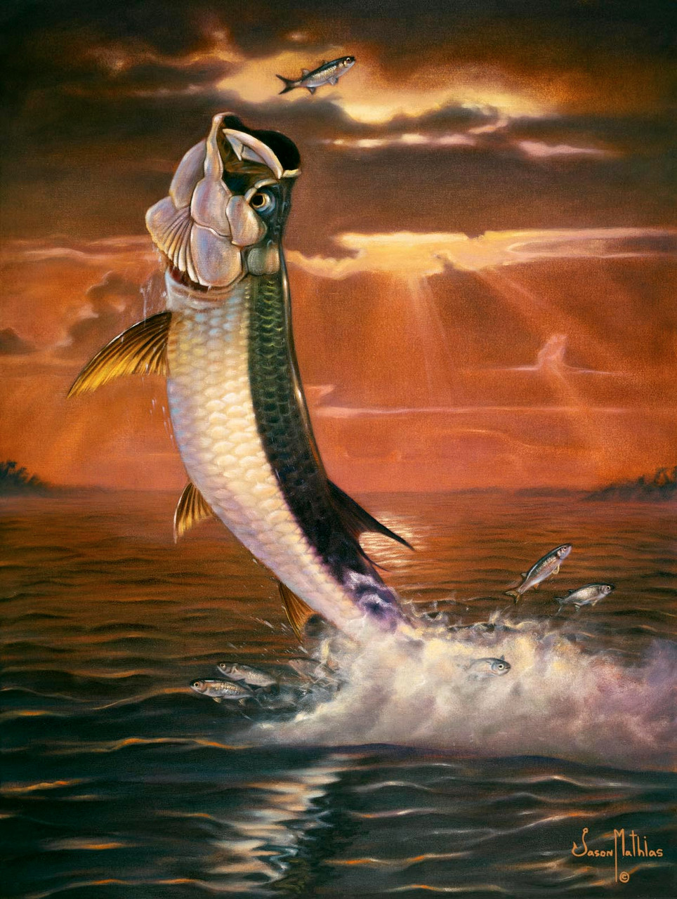 Golden Motion（ゴールデン・モーション） インテリアアート Golden Moment (Tarpon) - Jason Mathias Art Studios