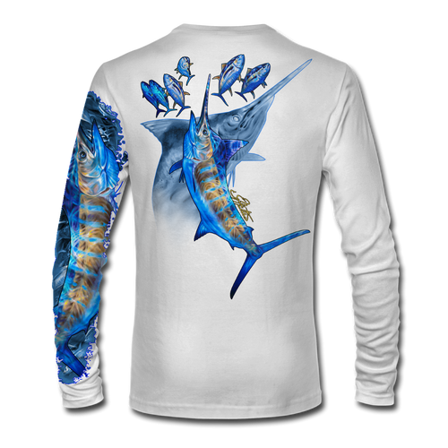 Tmarc Tee Blue Marlin Saltwater Fish Custom Name Deep Sea Fishing All Over  Printed Shirts - Hawaii shirt / M