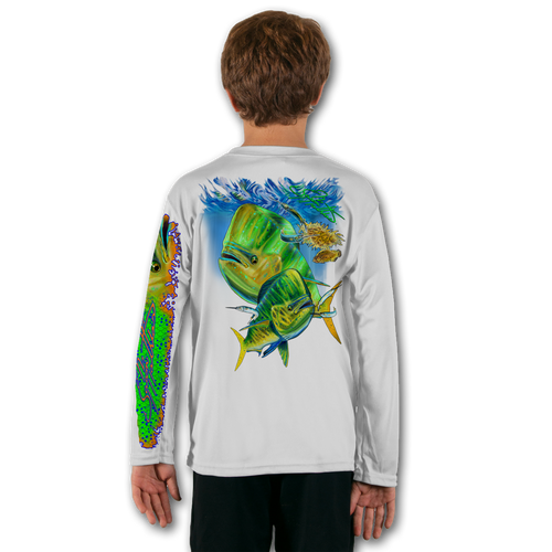 Youth LS High Performance tee shirt (Tuna) - Jason Mathias Art Studios