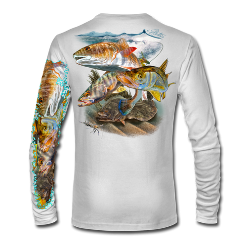 shirtdesign: stunning fishing scene with trout or pike +++, T-shirt  contest