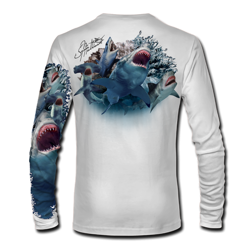  Strike Zone High Performance UPF 50+ Long Sleeve Fishing Shirt  by Jason Mathias Art - Reef Fish Slam Arctic Blue : Clothing, Shoes &  Jewelry