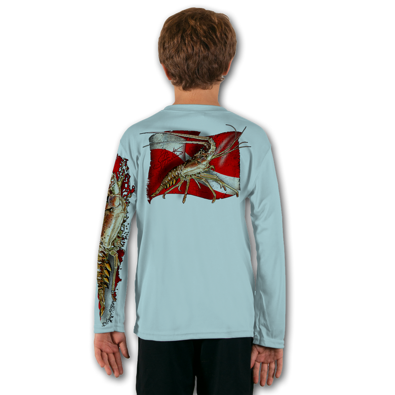 Youth LS High Performance tee shirt (Lobster Dive)