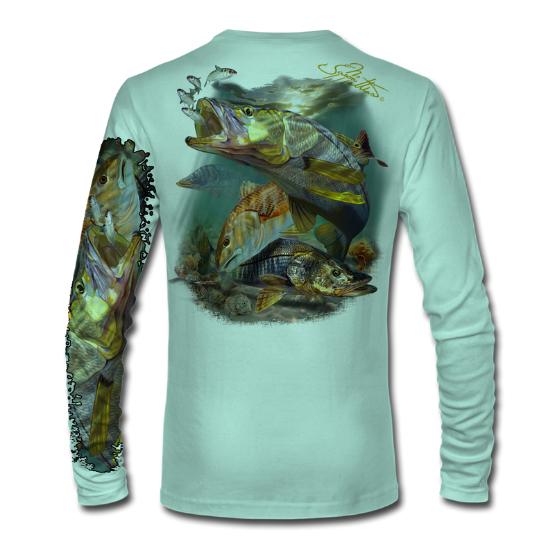 LS High Performance tee shirt (Inshore Redfish Snook) - Jason Mathias Art  Studios