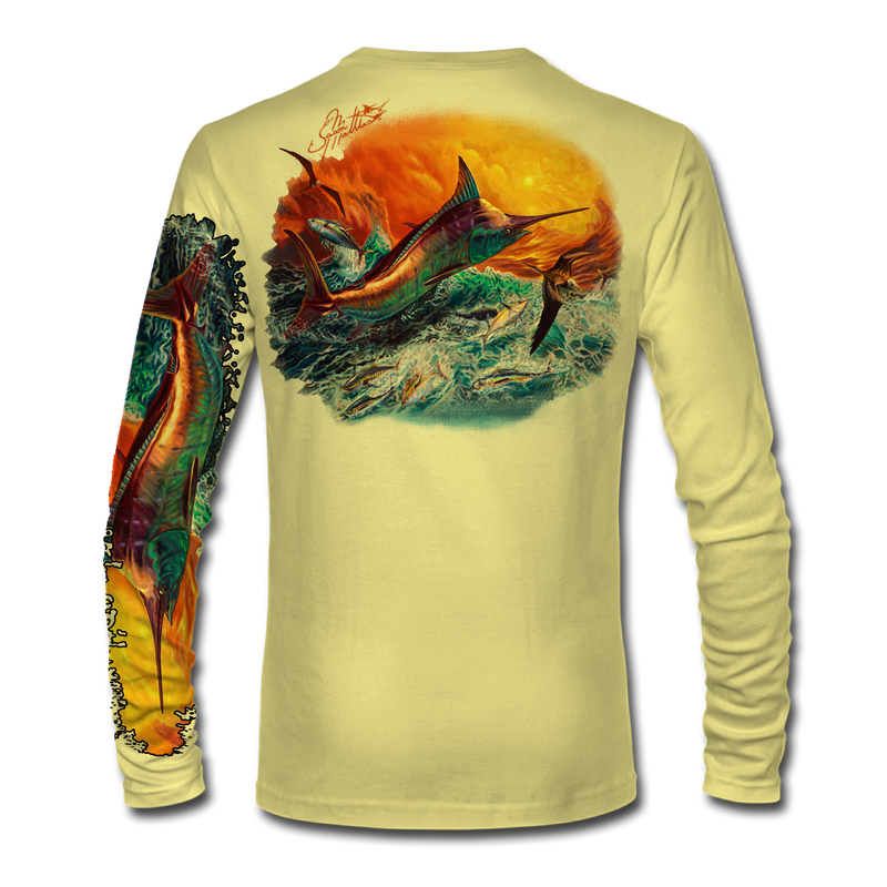 LS High Performance tee shirt (Jumping Marlin) - Jason Mathias Art