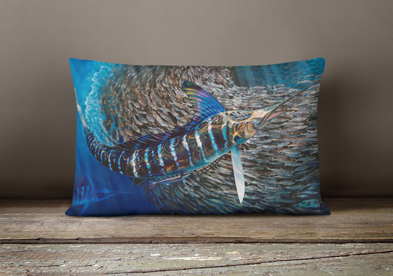 Kids Marlin Swordfish Throw Pillow Covers 18x18 Set of 2 Ocean Fish  Pillow Cases Cushion Covers Nautical Fishing and Hunting Decorative Throw