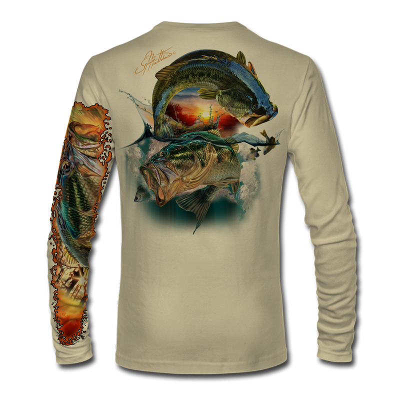 LS High Performance tee shirt (Jumping Largemouth Bass) - Jason Mathias Art  Studios