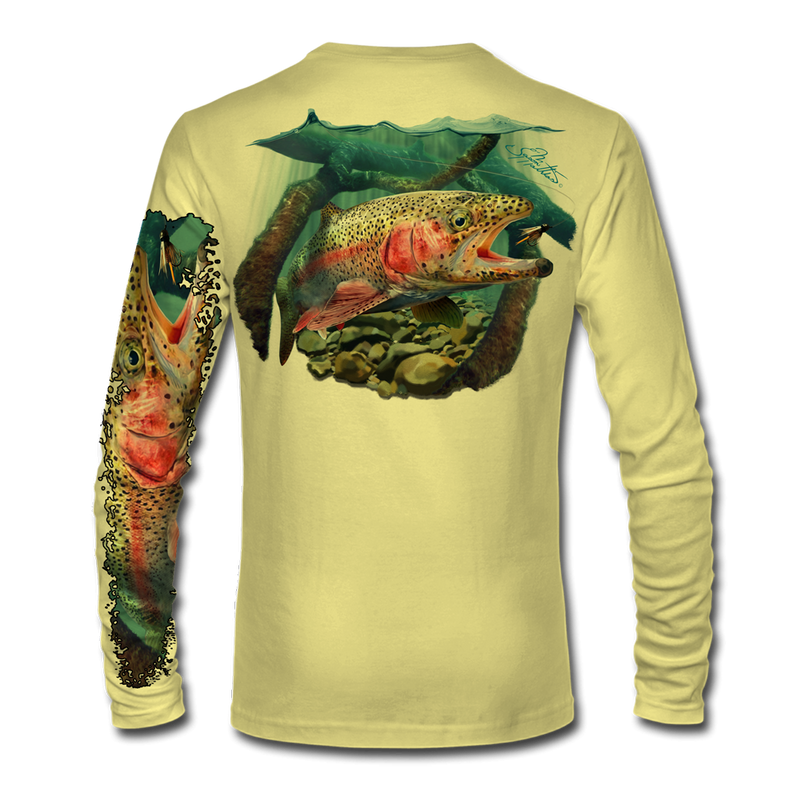 LS High Performance tee shirt (Rainbow Trout) - Jason Mathias Art Studios