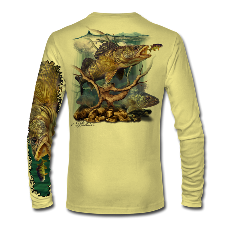 LS High Performance tee shirt (Walleye) - Jason Mathias Art Studios