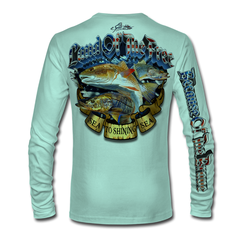 Snook, Redfish & Trout Florida Inshore Slam Men's Fishing Shirt 4XL / Columbia Blue