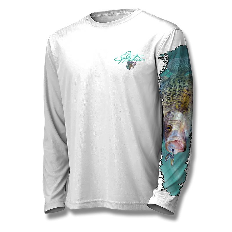 Long Sleeve High Performance shirt (White Crappie)