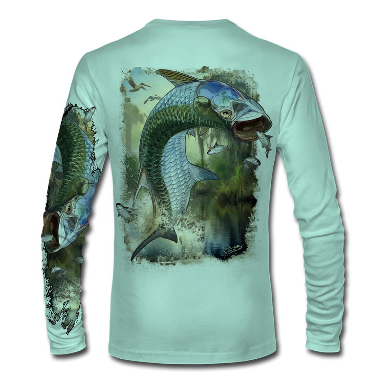 Long sleeve 100% polyester sublimation fishing shirt