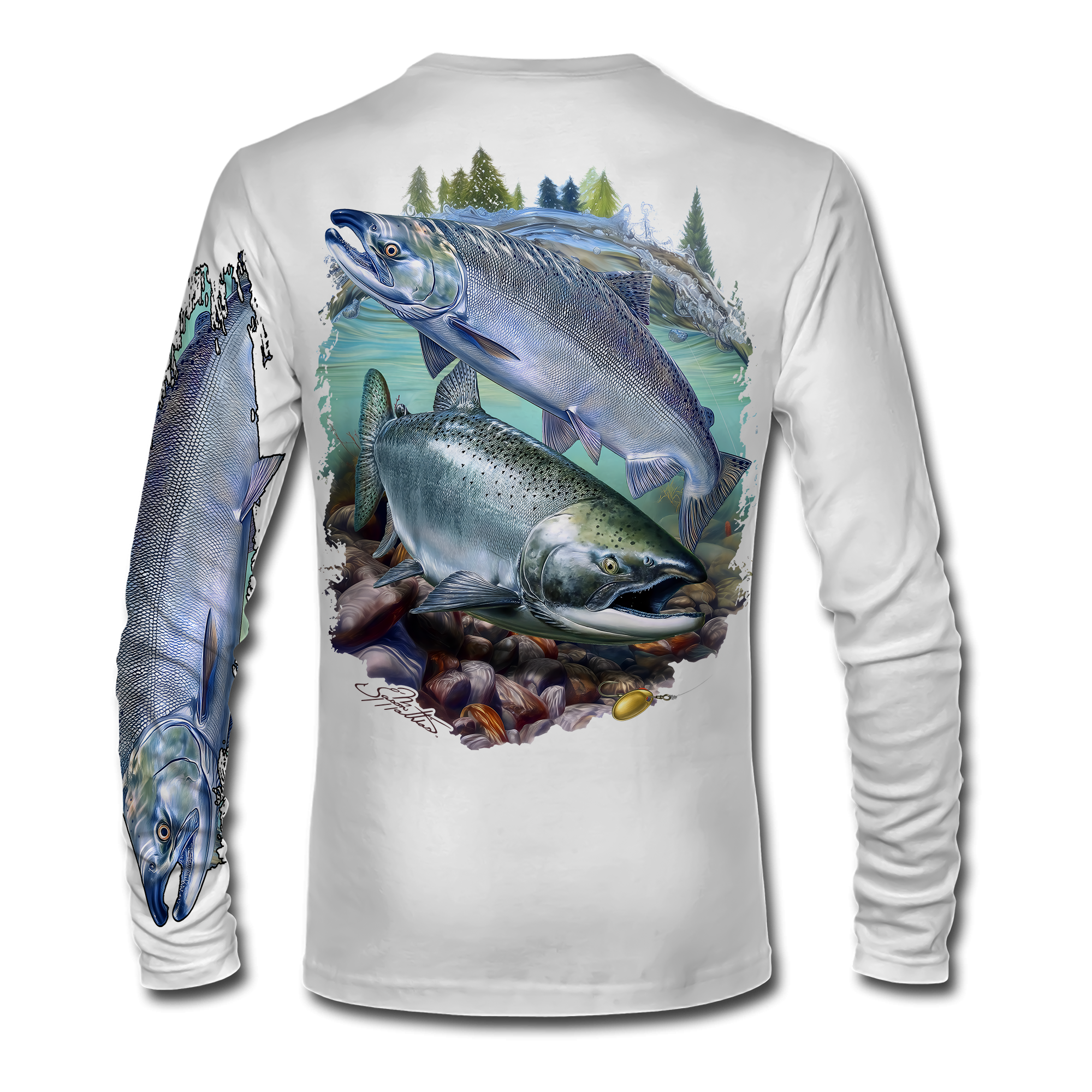 coho-salmon-performance-fishing-shirt-upf50-silver-salmon-moisture-wicking-back-white-jason-mathias-art.png