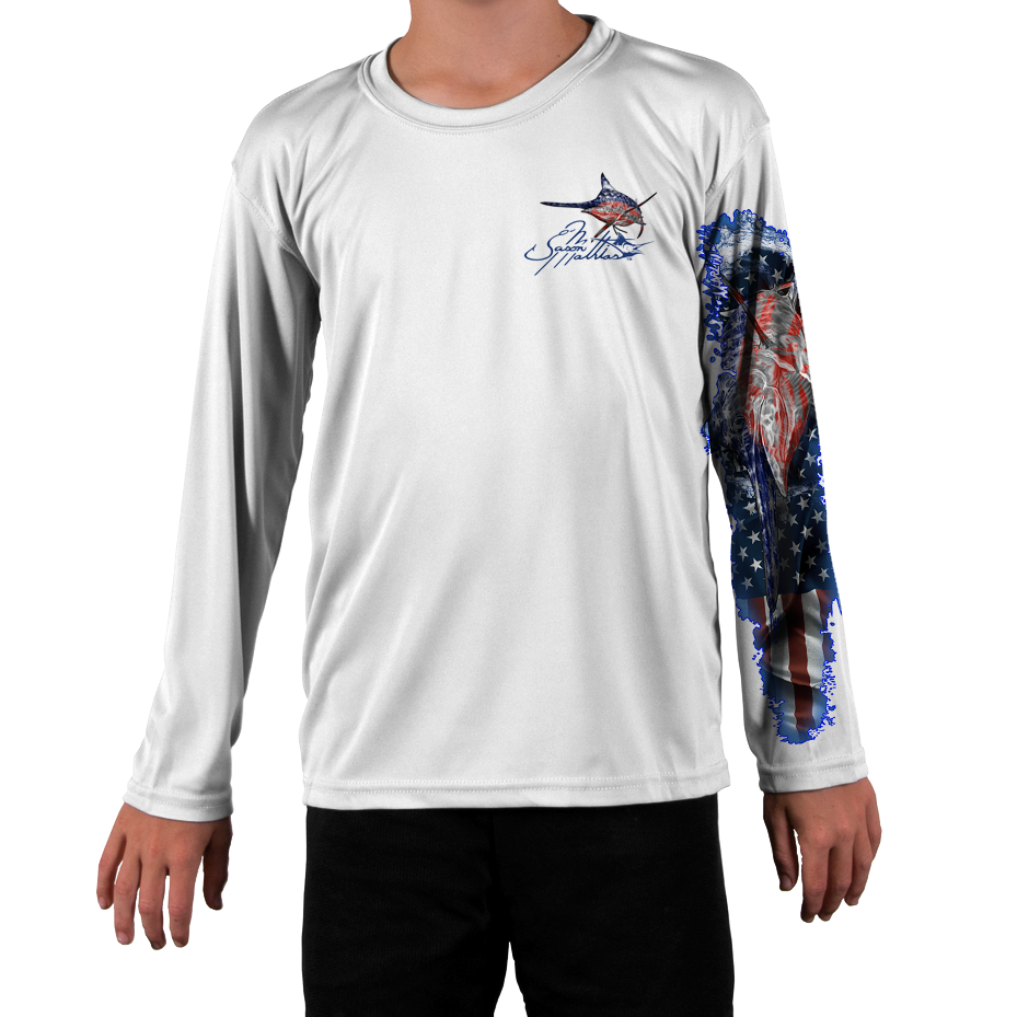 Fishing T-shirt with American Flag, Fly Fishing Shirt, Fishing