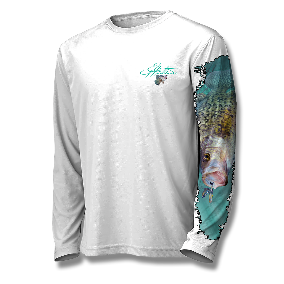 Long Sleeve High Performance shirt (White Crappie) - Jason Mathias