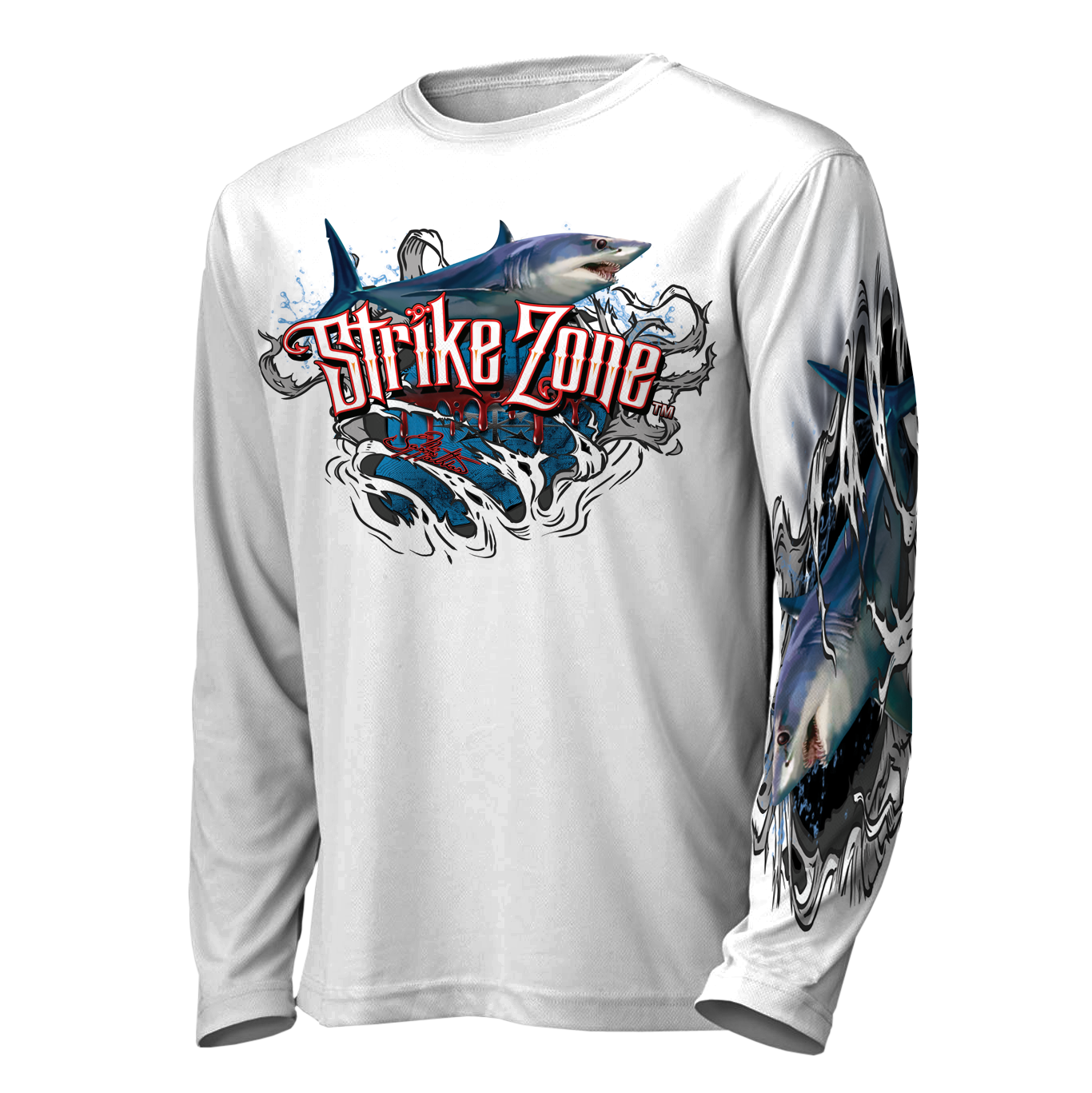 jason-mathias-strike-zone-mako-shark-fishing-shirt-front-white.png