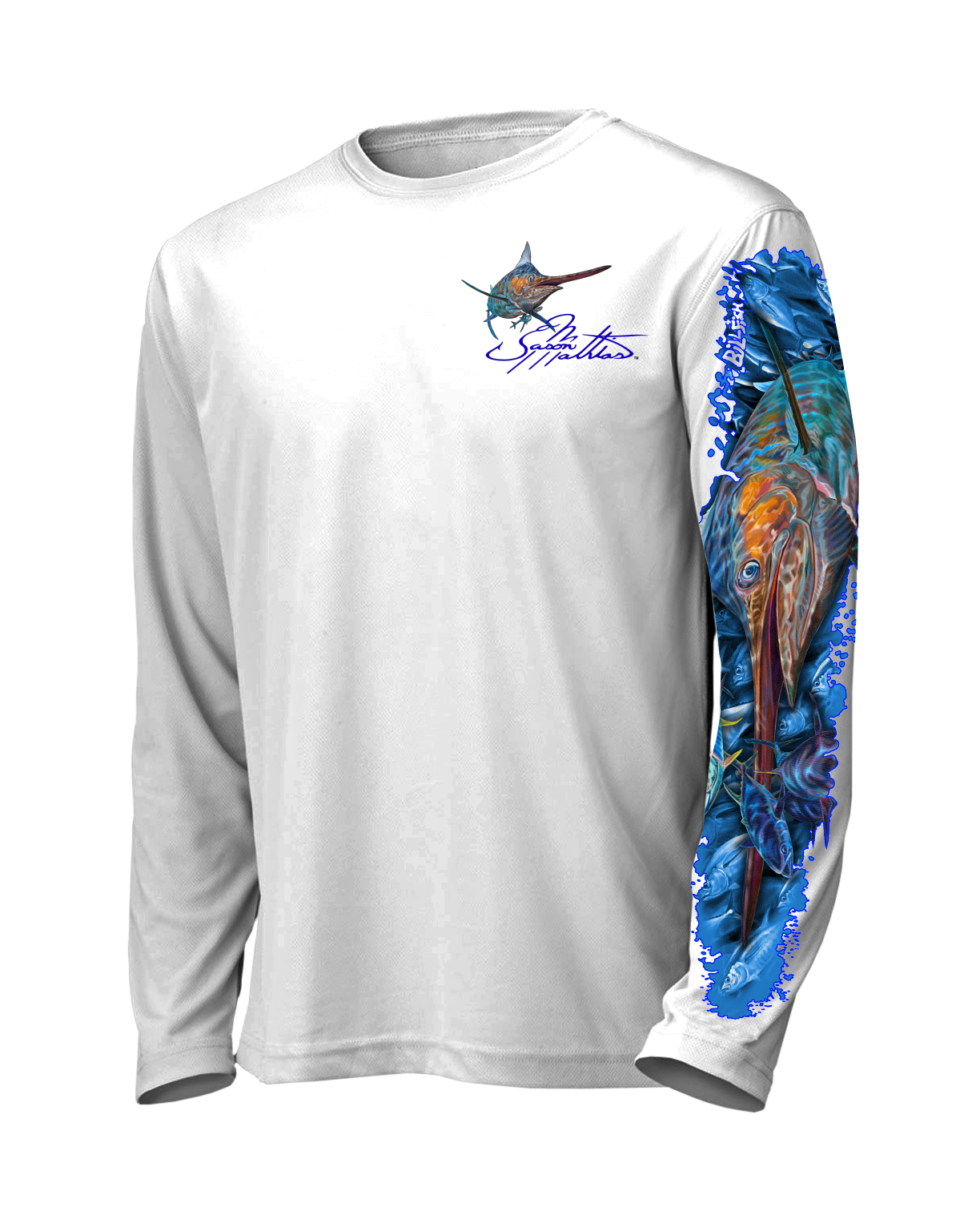 Scales Gear Tropical Marlin Long Sleeve White Shirt