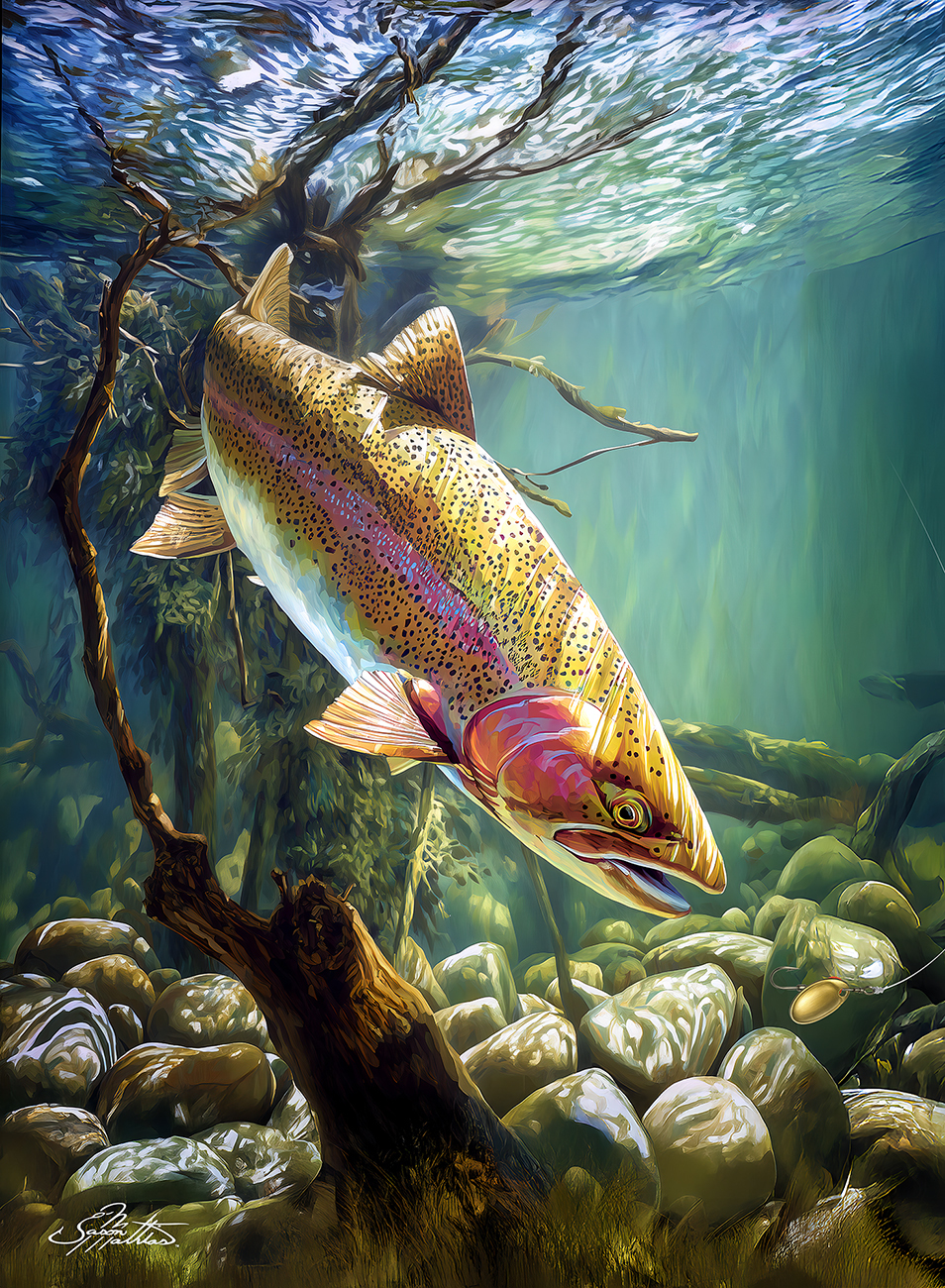 steelhead-trout-fresh-water-fish-stream-fishing-trout-fishing-fish-art-lakehouse-art-gamefish-art-jason-mathias-art-unframed-art.jpg