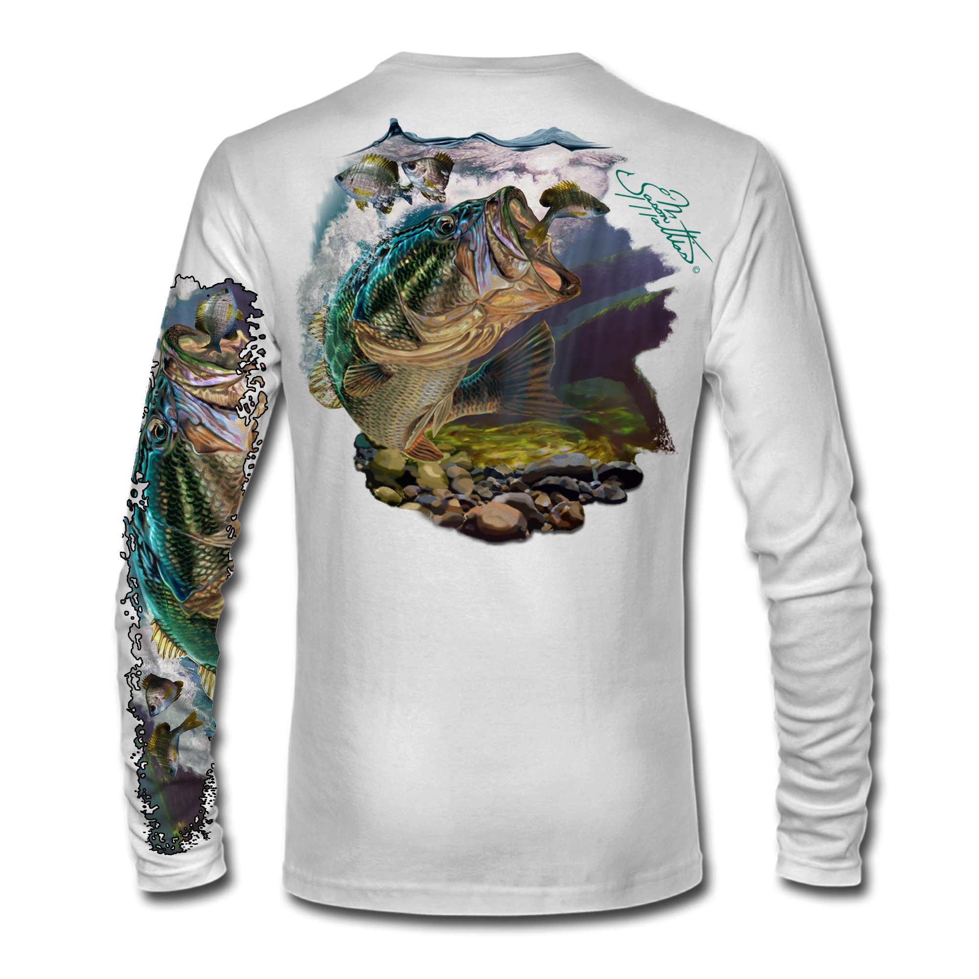 Largemouth Bass Performance Shirt Gen 2 Grey / Medium,SaltyScales