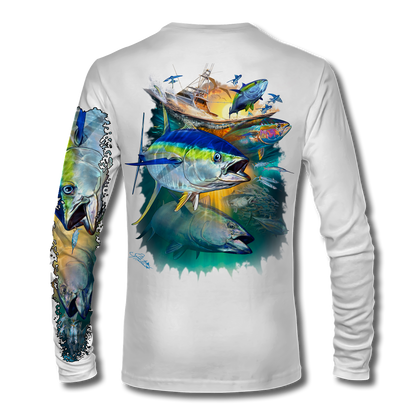 Chemise Spicy Tuna Homme 2XL – Manches Longues, Imprimé Poissons – Séchage Rapide – Occasion